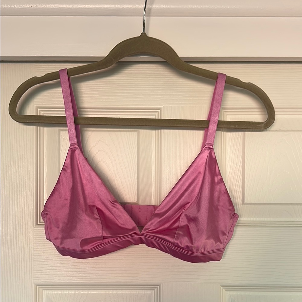 Auden Satin Bralette in Vibrant Pink